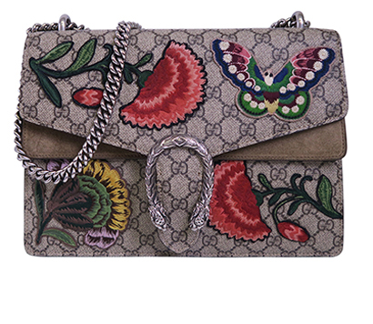 Embroidered Medium Dionysus Shoulder Bag, front view
